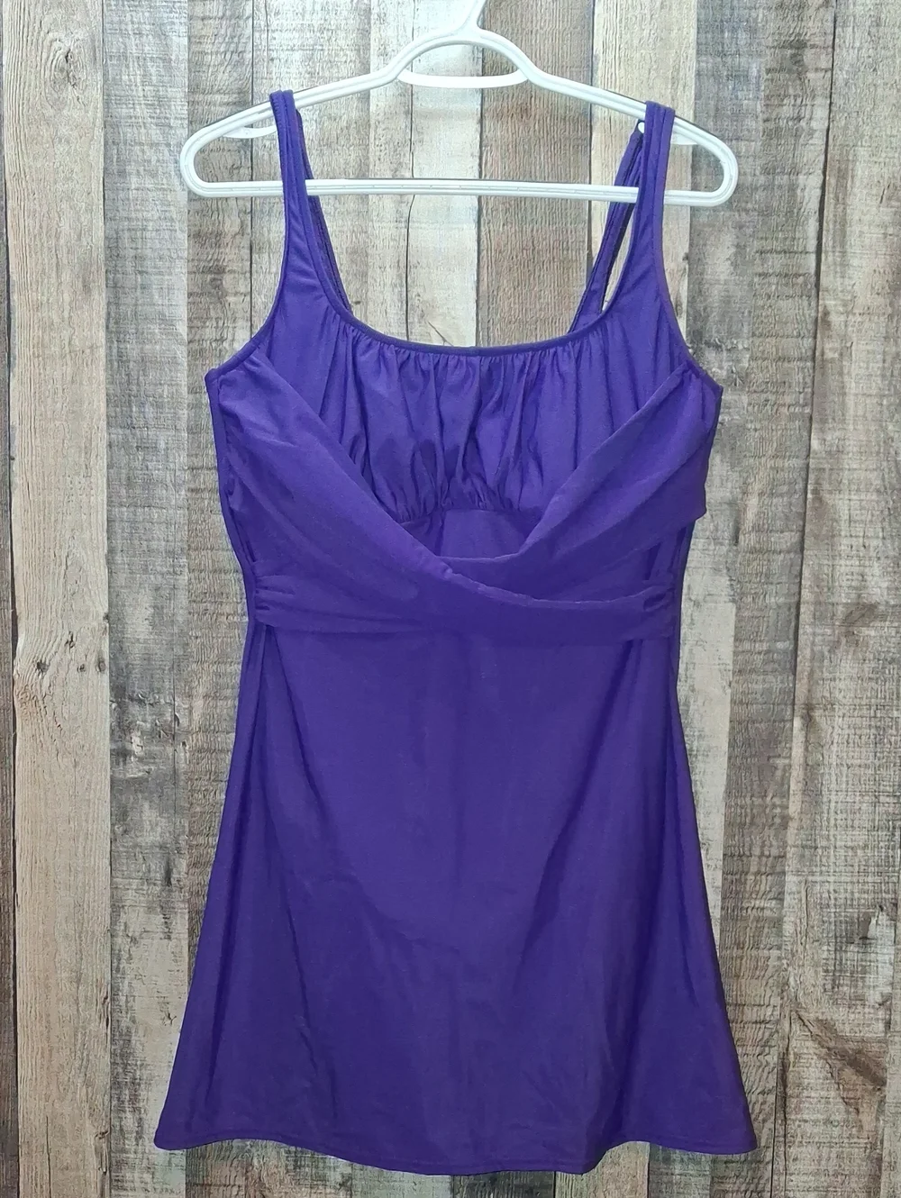 Purple Women's Tankini One Piece Swim Swimming Suit Lands End Size 16 XL